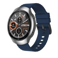Fastrack VOX CirQ Silver Blue Bluetooth Calling Smart Watch